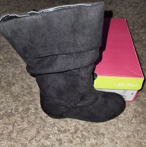 Little Girls New Black Okie Dokie Boots Size 10